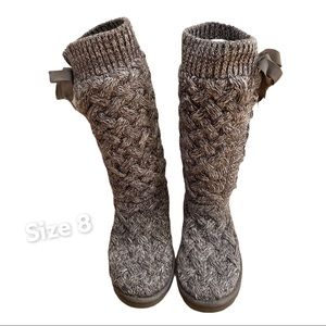 UGG Classic Tall Heather Gray Knit Boot SZ 8
